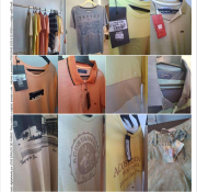 Conjunto com Roupas, Sapatos e móveis para loja de roupas