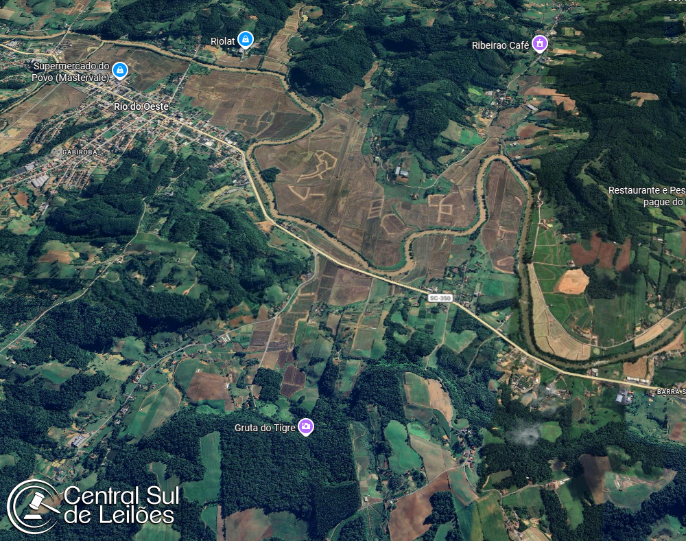 Terreno rural com área de 834.396,00m², situado em Toca Grande, no Município de Rio do Oeste/SC