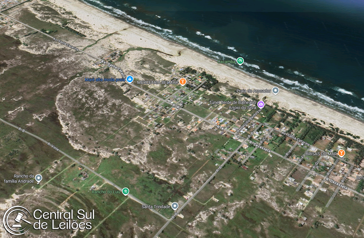 Terreno com área de 250,00m², no Lot. Praia do Arpoador Zona Nova, situado em Arroio das Baleias, em Araranguá/SC