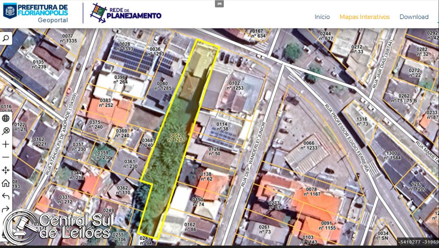 Imóvel no Lote 85, com área de 1.274,90m², Monte Cristo, no Município de Florianópolis/SC