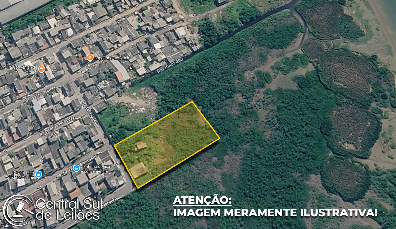 Direitos sobre Terreno representado pelos lotes 356 a 367, com área total de 3.586,70m², Barra do Rio, no Município de Itajaí/SC