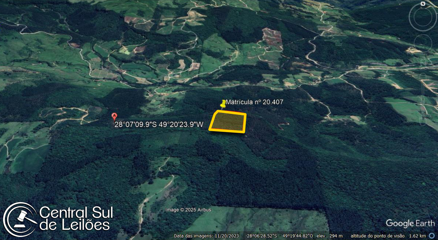 Terreno rural com área de 50.000,00m², situado em barrinha do aiurê, no município de grão-pará/sc