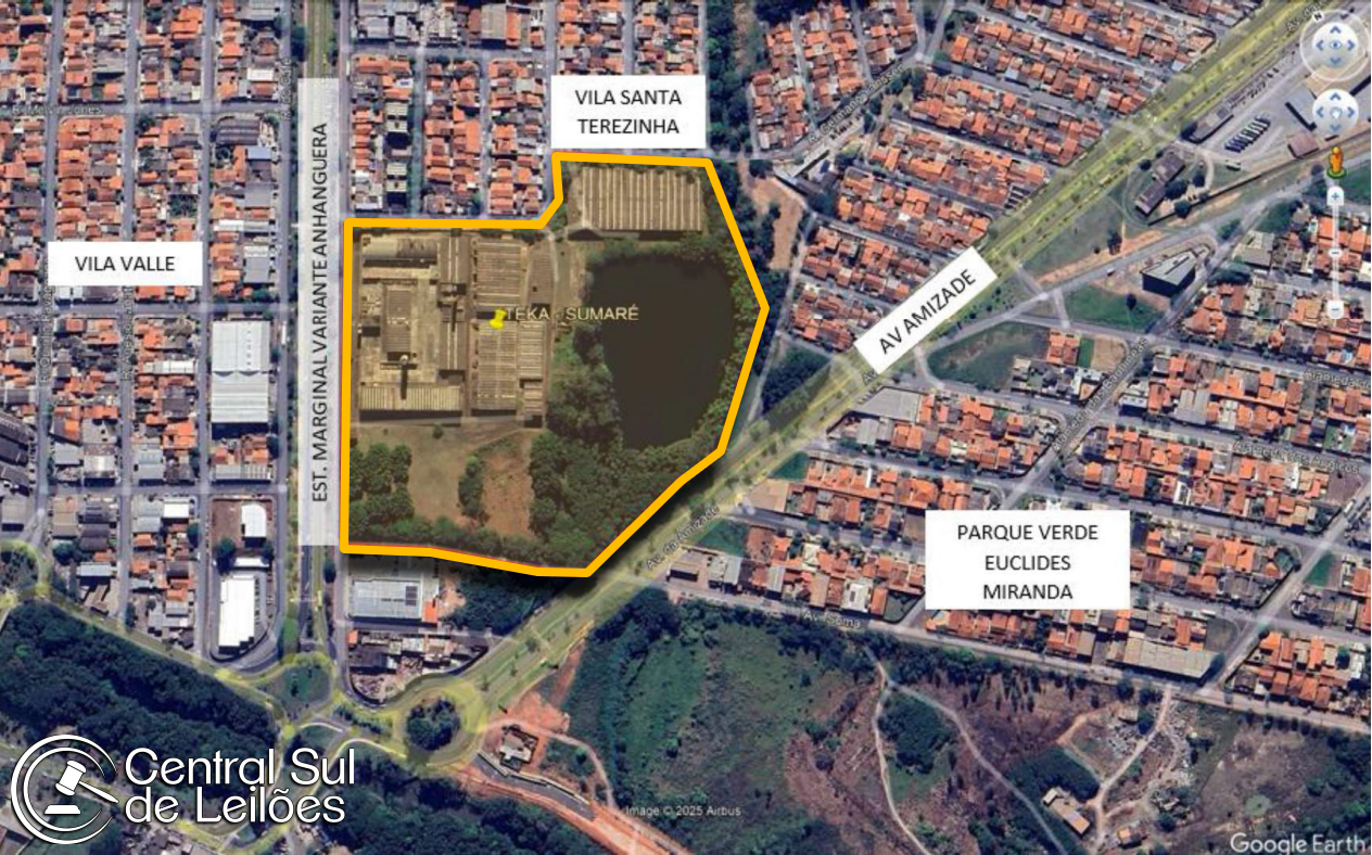 Parque fabril de 81.687,81m² com área construída de 25.688,61m², com acesso à Rod. Anhanguera, em Sumaré/SP